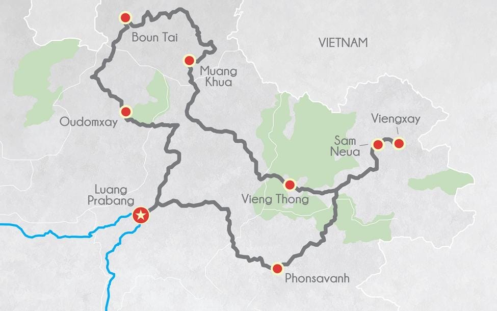 Northern Laos Offroad Motorcbike Tour from Luang Prabang to Phonsavanh